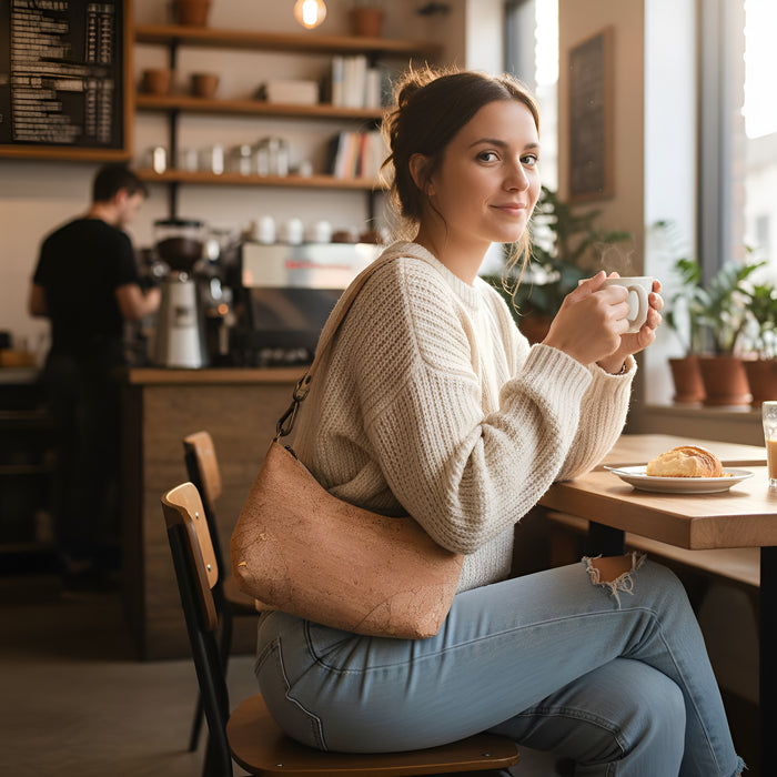 Baguette Bag II in Natural Gold Fleck Cork