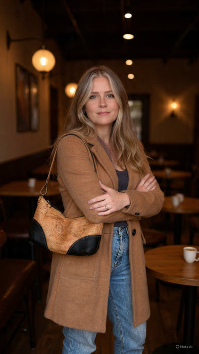 Baguette Bag II in Natural and Confetti Cork