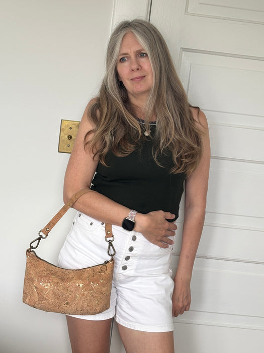 Baguette Bag II in Marble Green and Natural Cork