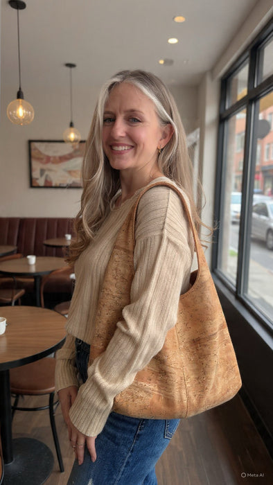 Medium Slouchy Tote in Natural Cork
