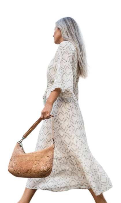 Medium Crossbody Bag in Natural and Gold Fleck Cork