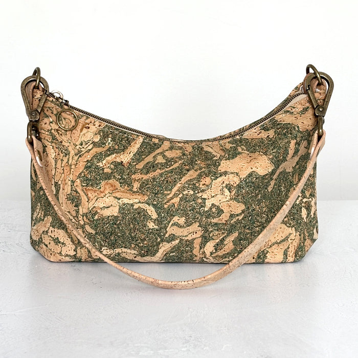 Baguette Bag II in Marble Green and Natural Cork