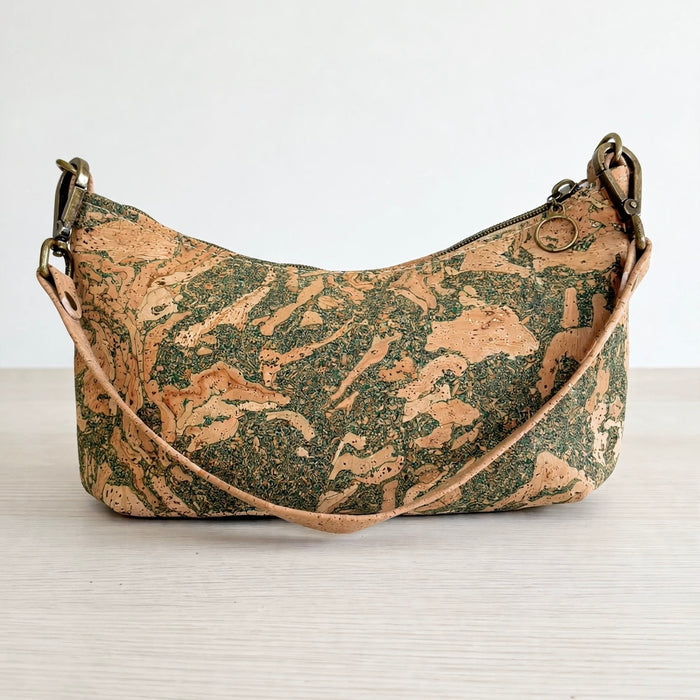 Baguette Bag II in premium green marble Portuguese cork