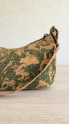 Close-up of green marble Portuguese cork infused with green tea

Interior: