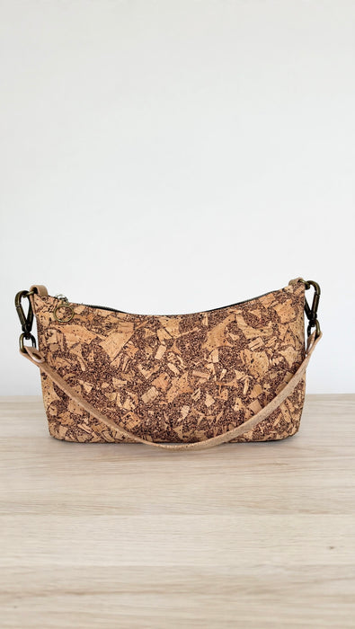 Front view of Natural Bits Cork Baguette Bag II