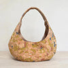 Crescent Slouchy Shoulder Bag in Light Mosaic Portuguese cork