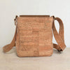 Back view of Natural Cork Everyday Crossbody Bag with exterior slip pocket