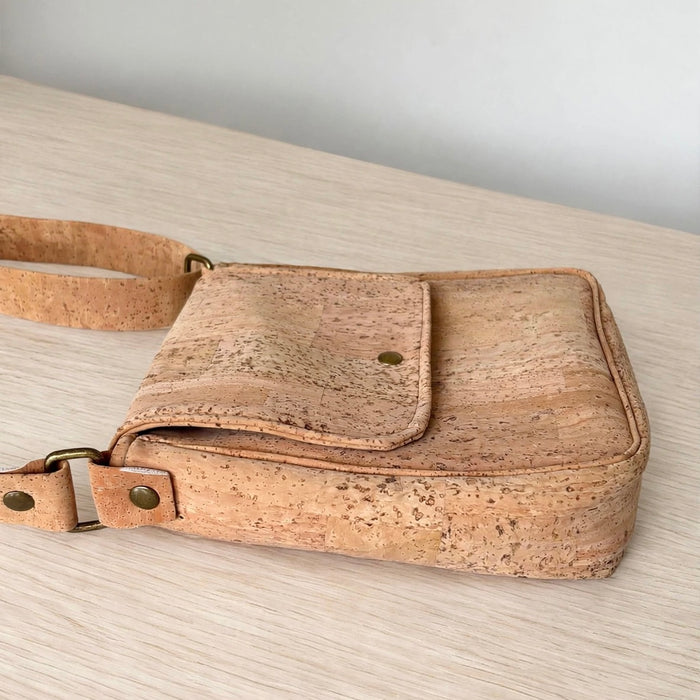 Side view of Natural Cork Everyday Crossbody Bag