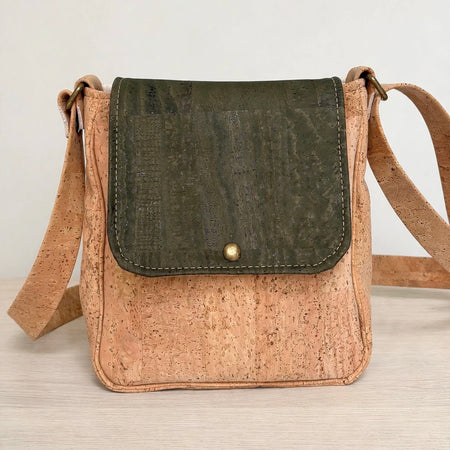 Everyday Crossbody Bag in Olive Portuguese cork