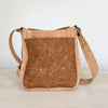 Back view of Toffee Cork Everyday Crossbody Bag with exterior slip pocket