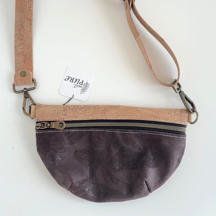 Mini Fanny Pack in Natural and Brown Cork