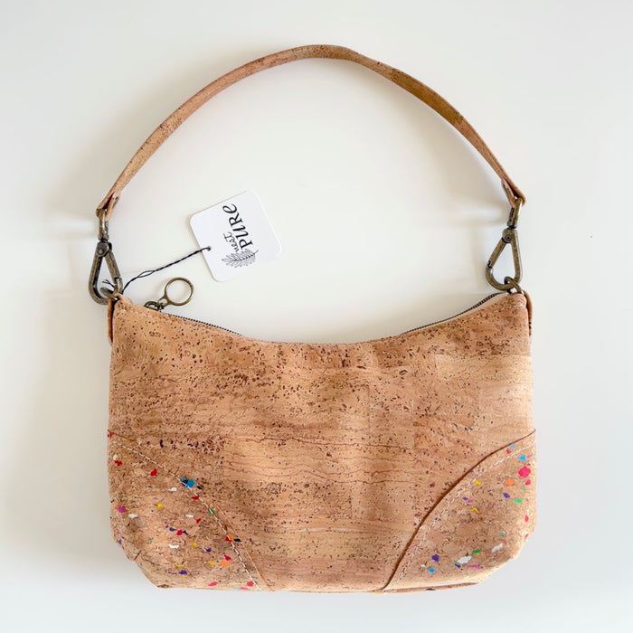 Baguette Bag II in Natural and Confetti Cork