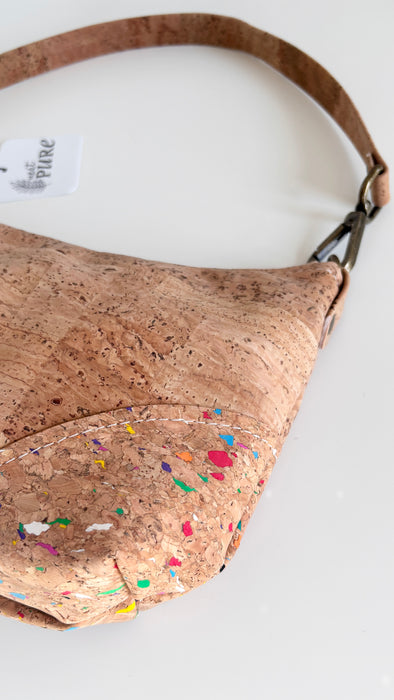 Baguette Bag II in Natural and Confetti Cork