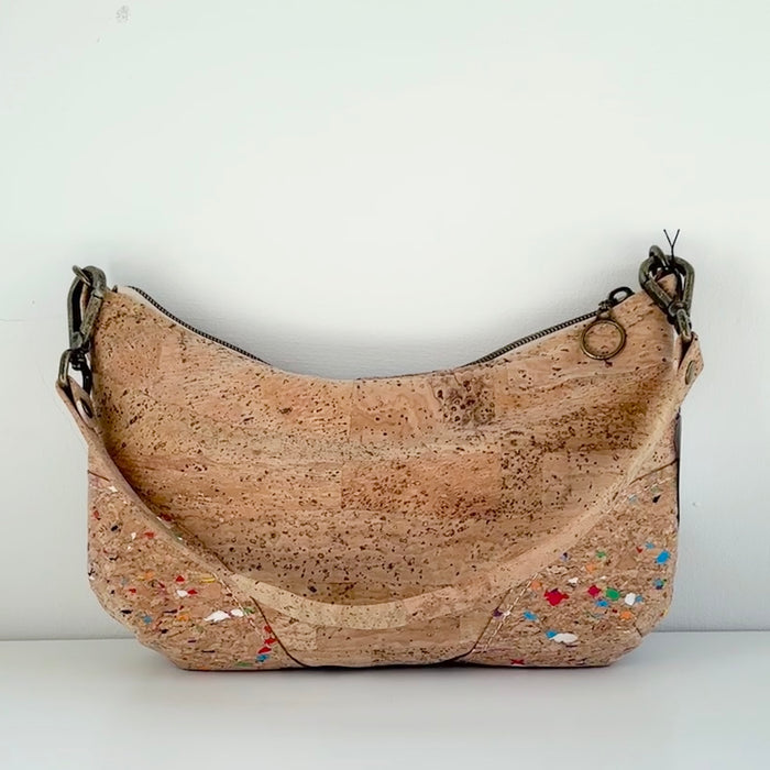 Baguette Bag II in Natural and Confetti Cork