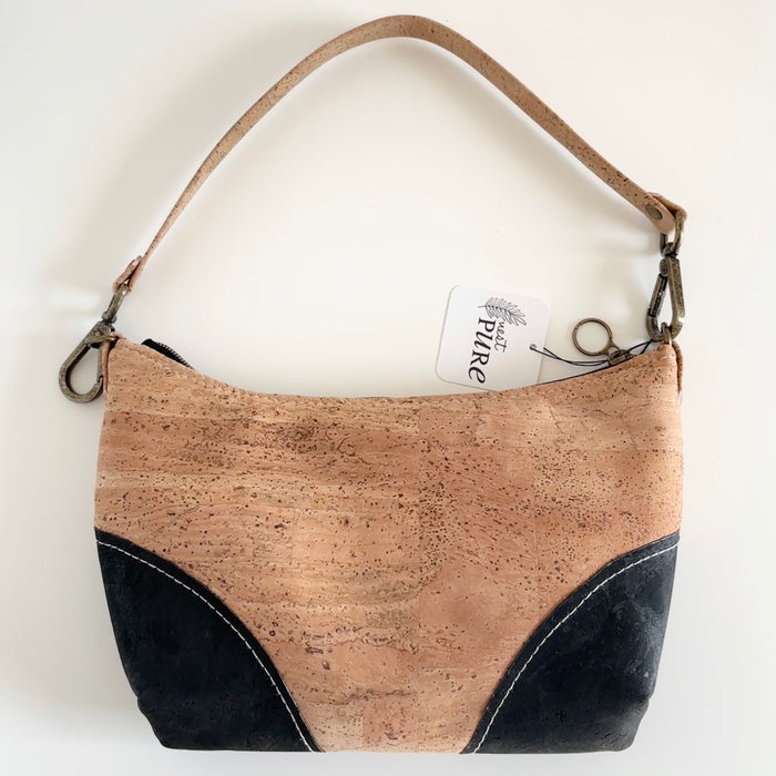 Baguette Bag II in Natural and Black Cork