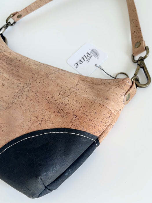 Baguette Bag II in Natural and Black Cork