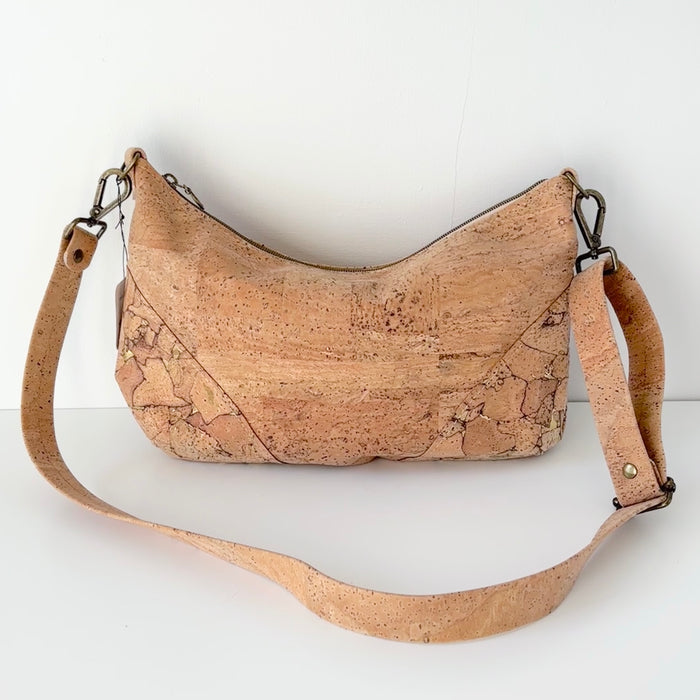 Medium Crossbody Bag in Natural and Gold Fleck Cork