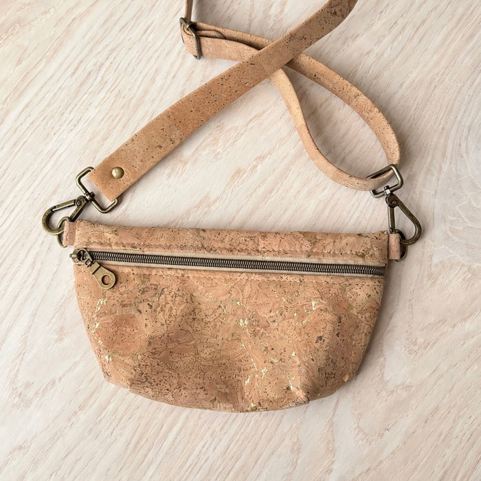 Mini Fanny Pack in Natural Gold Fleck Portuguese cork with adjustable strap