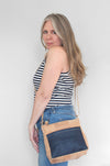 Small Zip Top Crossbody Backpack on a model