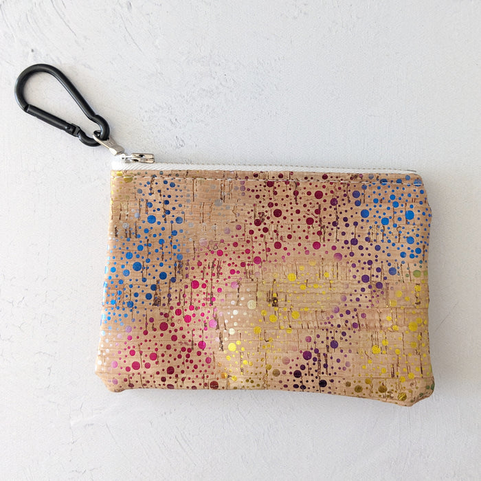 Coin Pouch in Rainbow Dot