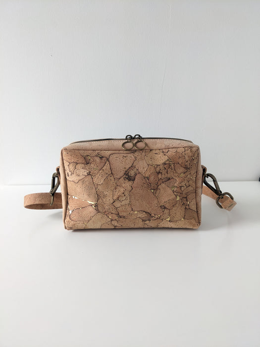 Stylish vegan and ethical Gold Crossbody Bag"