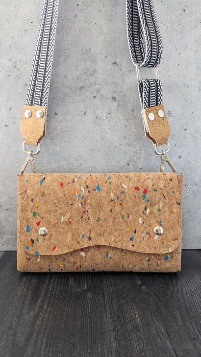 Rivet Sling Crossbody in Natural Confetti Cork