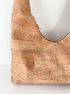 Handcrafted Slouchy Zipper Shoulder Bag in Natural Cork