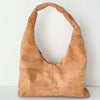 Slouchy Zipper Shoulder Bag in Natural Cork