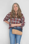 Diagonal Crossbody in Midnight Blue Cork model