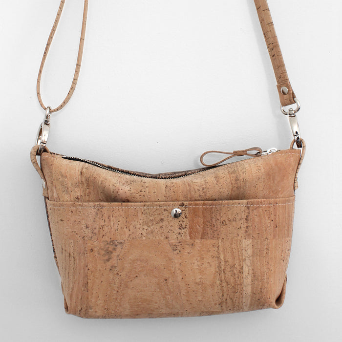 Diagonal Crossbody in Natural Stripe Cork