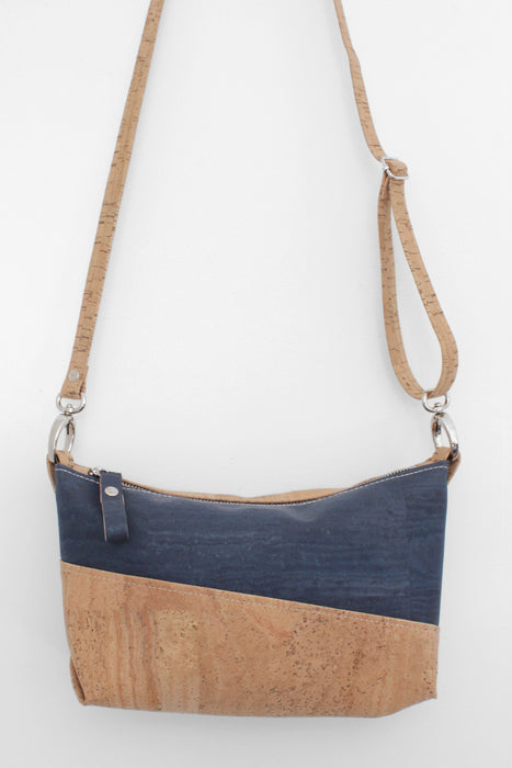 Diagonal Crossbody in Midnight Blue Cork