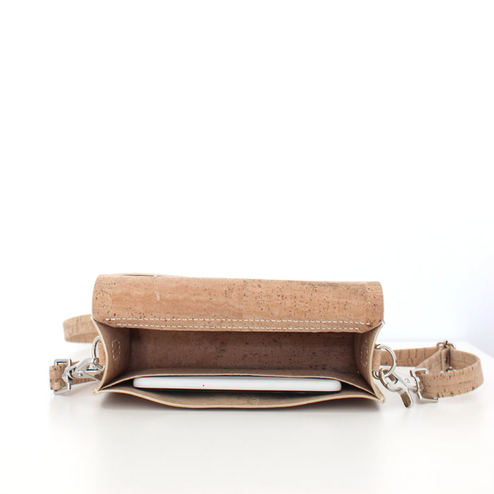 Scallop Bag Crossbody in Teal Silver Galaxy Cork