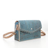 Scallop Bag Crossbody in Teal Gray Dyed Cork