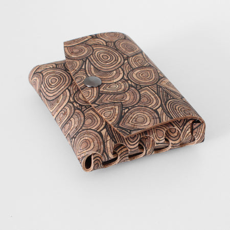 Snap Coin Pouch Natural Black Print Cork