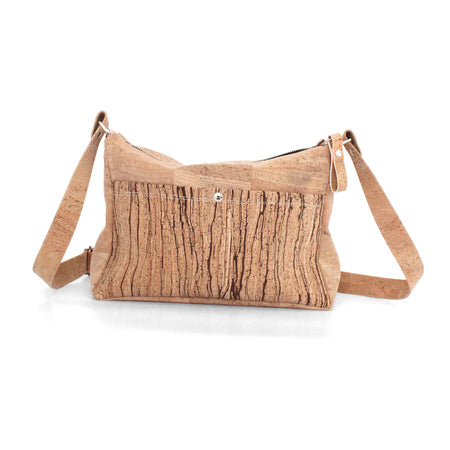 Zip Top Crossbody/Shoulder in Tiger Pattern Cork